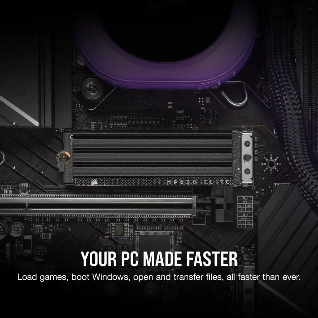 Corsair MP600 Elite 2TB PCIe Gen4 x4 NVMe M.2 Internal SSD with Integrated Heatsink