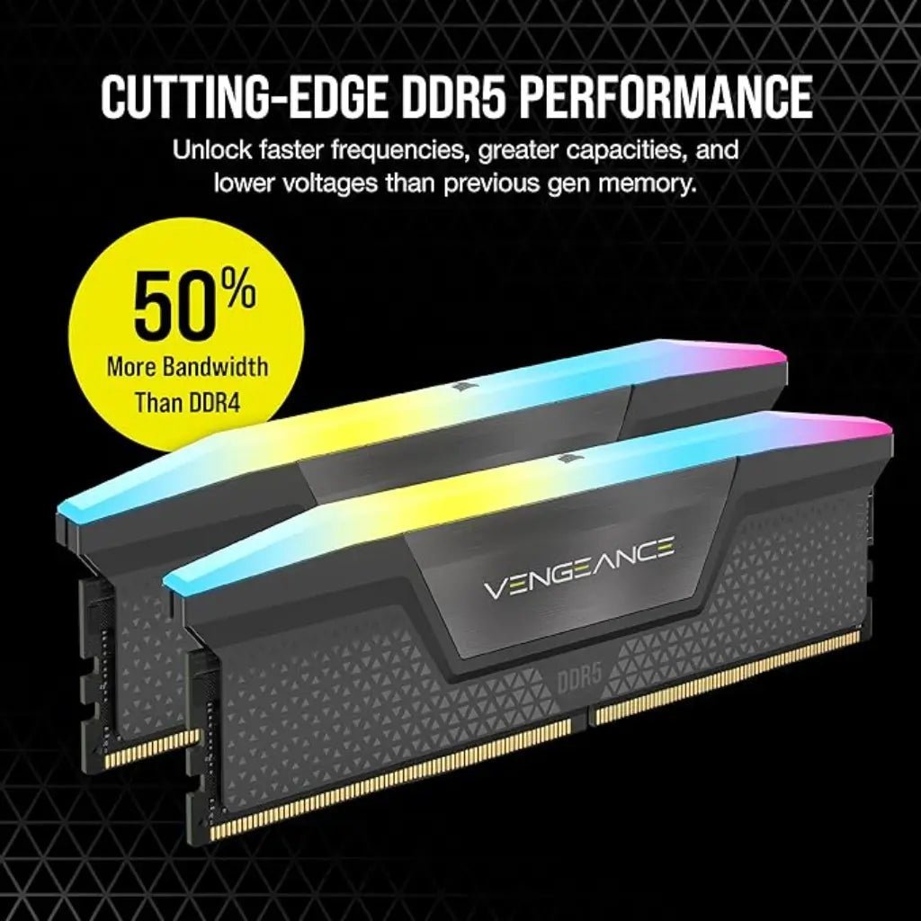 Corsair Vengeance RGB 96GB (2 x 48GB) DDR5 6000MHz CL30 Desktop Memory Kit