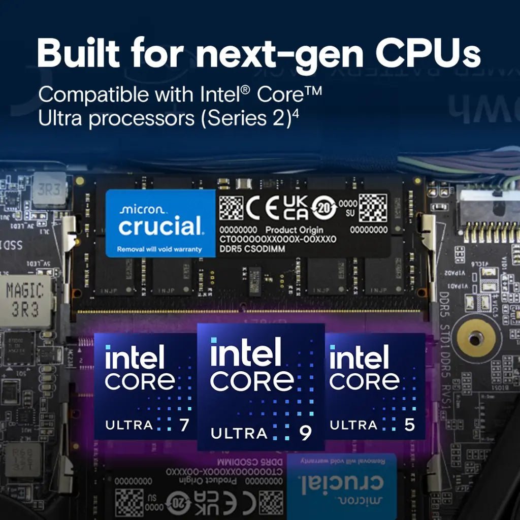 Crucial 24GB DDR5 6400MHz CL52 262-Pin SODIMM Laptop Memory Module