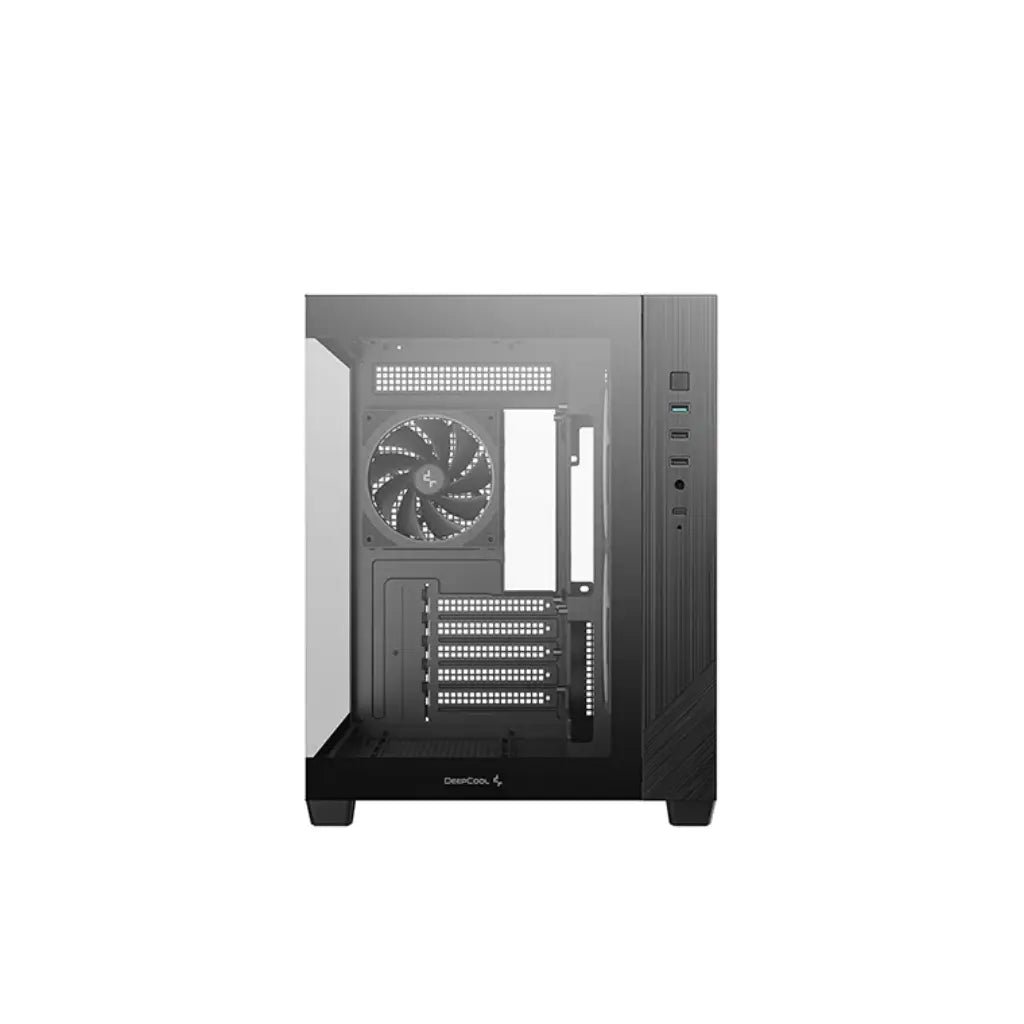 Deepcool CG330 3F Panoramic Dual-Chamber Micro-ATX PC Case with Tempered Glass Panels - Black