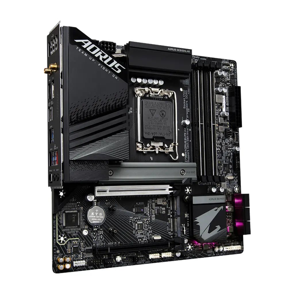 Gigabyte Z790M AORUS ELITE AX Wi-Fi 6E Intel Z790 LGA1700 DDR5 Micro-ATX Gaming Motherboard