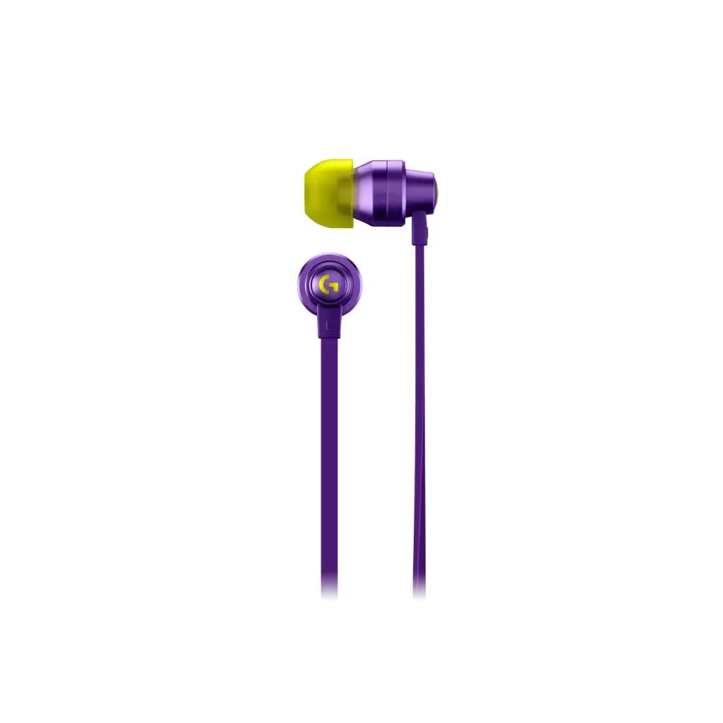 Logitech G333 Wired Gaming Earphones with Dual Dynamic Drivers and In-Line Microphone - Purple
