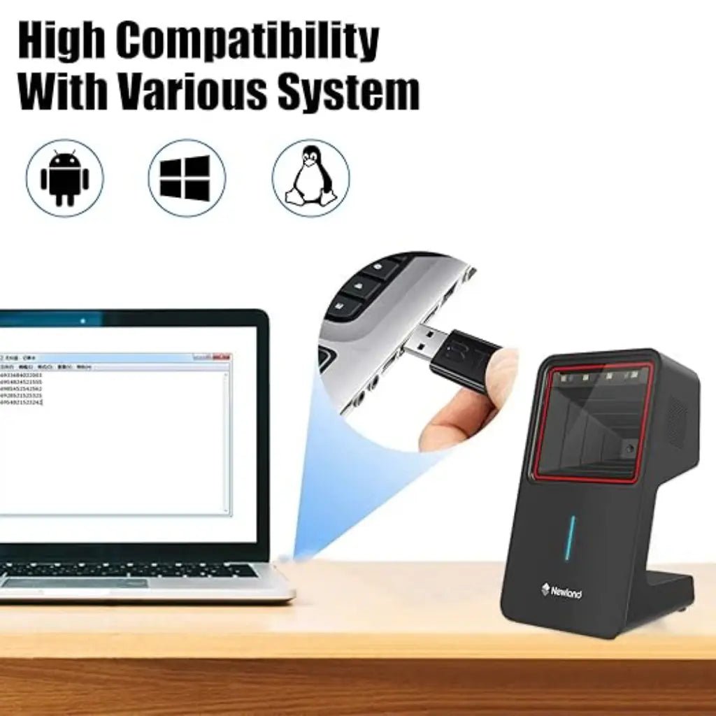 Newland NLS-FR4280-BT 2D Bluetooth Desktop Barcode Scanner with 1280x800 CMOS Sensor - High-Performance Wireless Scanning