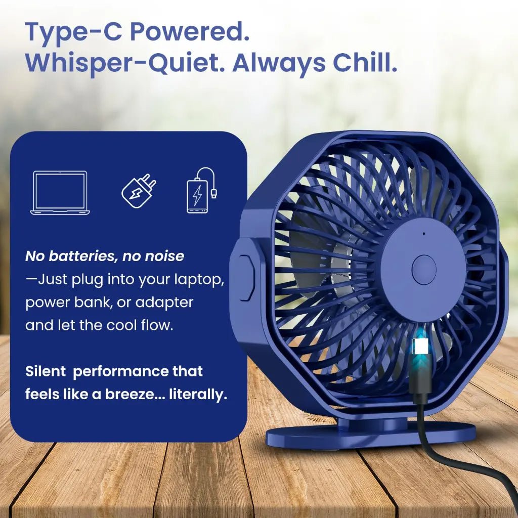 Portronics Chill On Mini Type-C 360-Degree Rotating Portable Handheld Fan