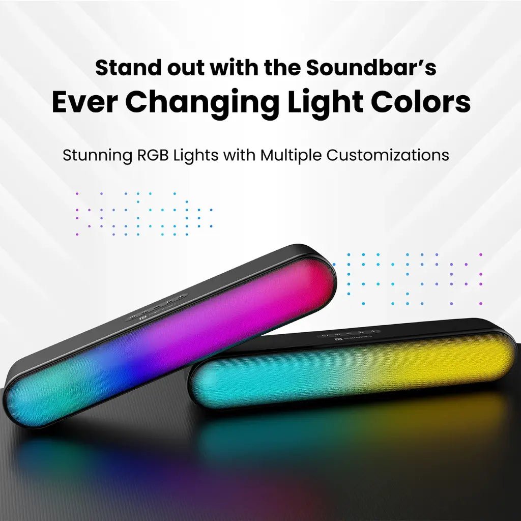 Portronics Decibel 23 16W Portable Bluetooth Soundbar with RGB Lights and 5-Hour Playtime
