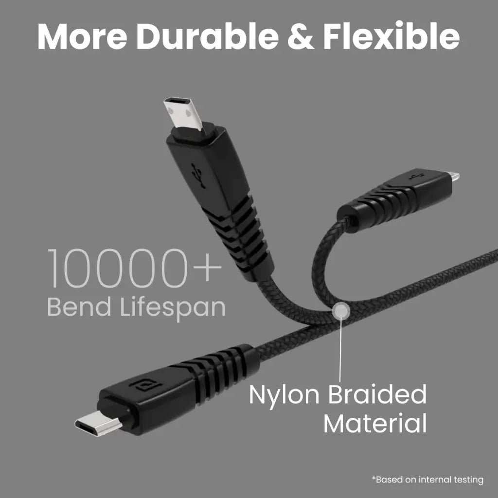 Portronics Konnect B POR 1233 1-Meter Micro USB Cable with 3A Fast Charging Support - Black