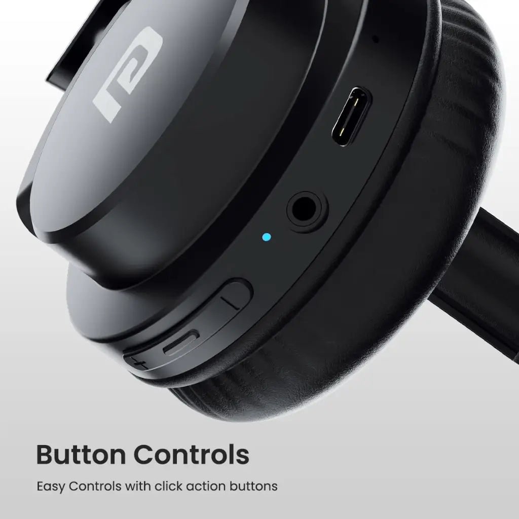 Portronics Muffs M2 POR 1882 Wireless Bluetooth 5.3 Over-Ear Headphones with 40-Hour Battery Life