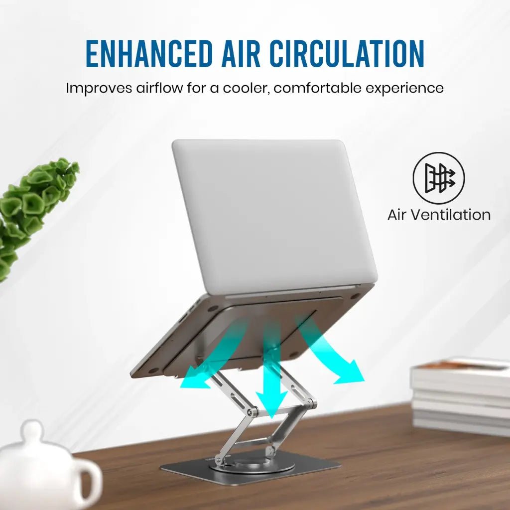 Portronics My Buddy K11 Pro Ergonomic Laptop Stand with Adjustable Height and 360-Degree Rotation
