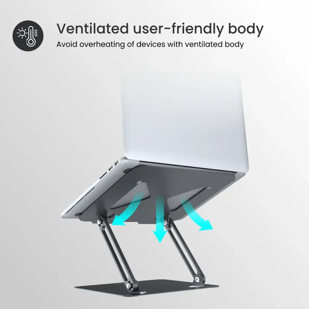Portronics My Buddy K7 Adjustable Ergonomic Laptop Stand for Laptops up to 17 Inches