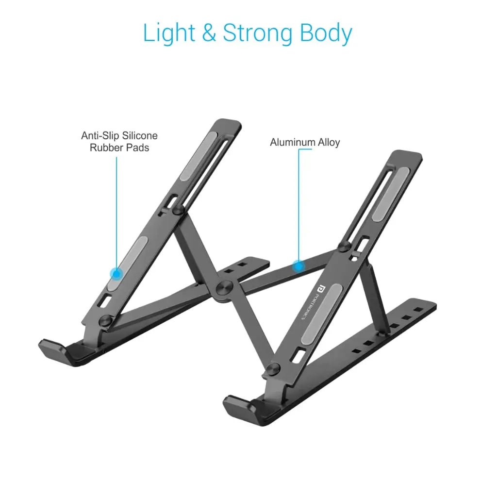 Portronics My Buddy K POR 421 Ergonomic Adjustable Aluminum Laptop Stand for Desk