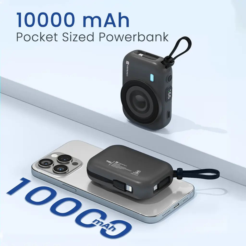 Portronics Power Shutter 10000mAh 22.5W Fast Charging Power Bank with Type-C Port (POR 2265)