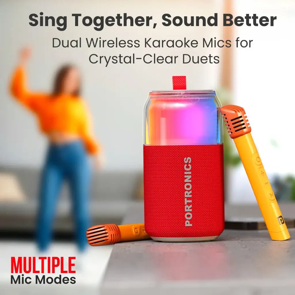 Portronics Talk Six POR 3282 10W Portable Bluetooth Speaker with Dual Wireless Karaoke Microphones