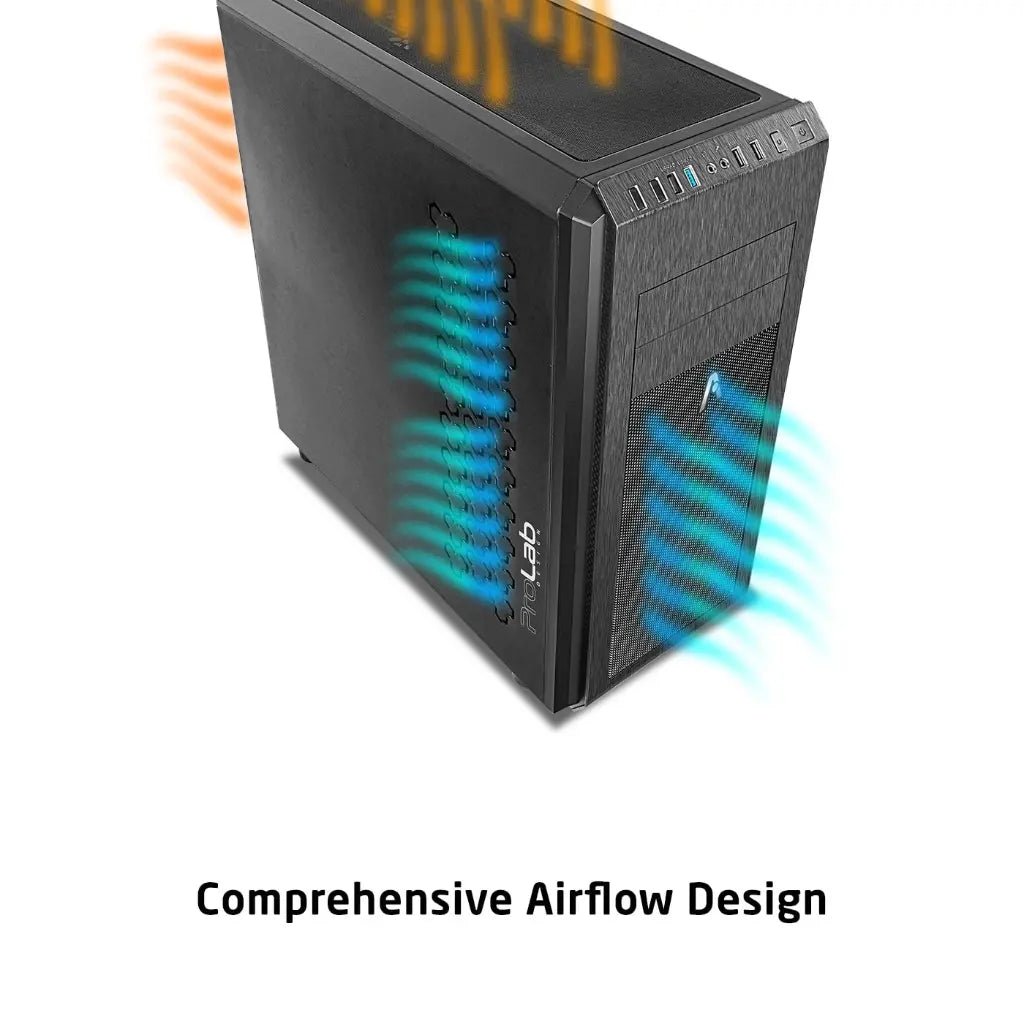 Prolab Design AI748 Full-Tower Workstation Case with High Airflow Mesh Front Panel - Black