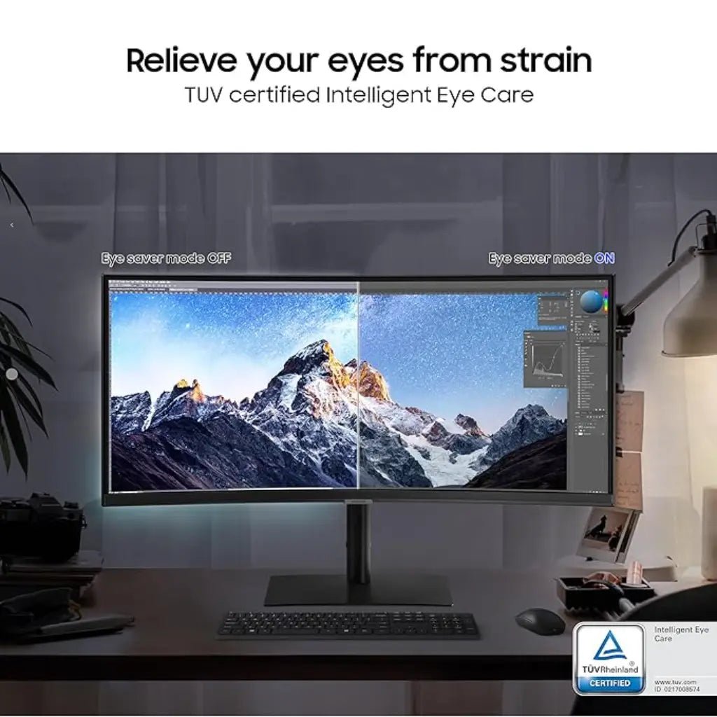 Samsung ViewFinity S6 34-Inch Ultra-WQHD 100Hz Curved Monitor with Built-in Speakers (LS34C650UAWXXL)