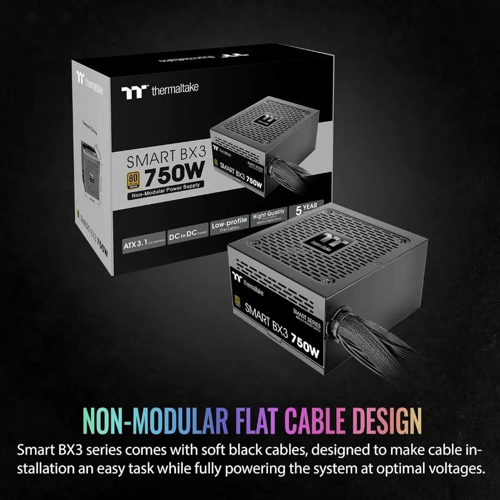 Thermaltake Smart BX3 750W 80 Plus Bronze Certified ATX 3.1 Non-Modular Power Supply Unit