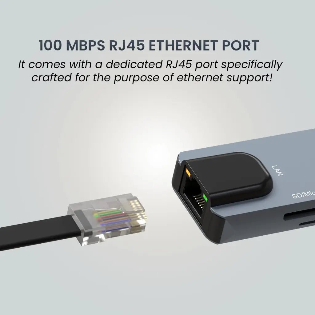 Portronics Mport 8 (POR 2149) 8-in-1 USB-C Hub with 4K HDMI and 100 Mbps Ethernet