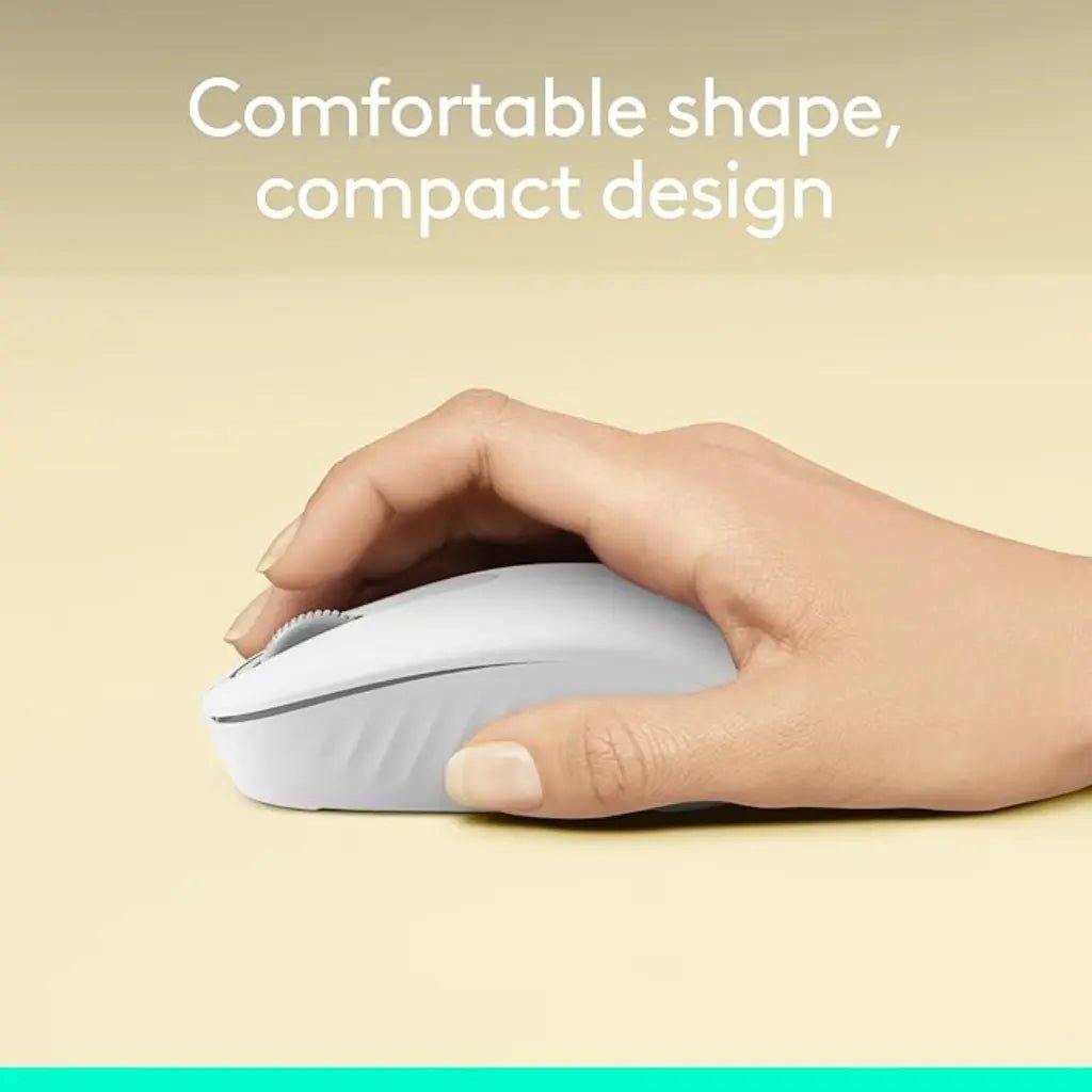Logitech M196 Bluetooth Wireless Optical Mouse - Off White - Compact Ergonomic Design