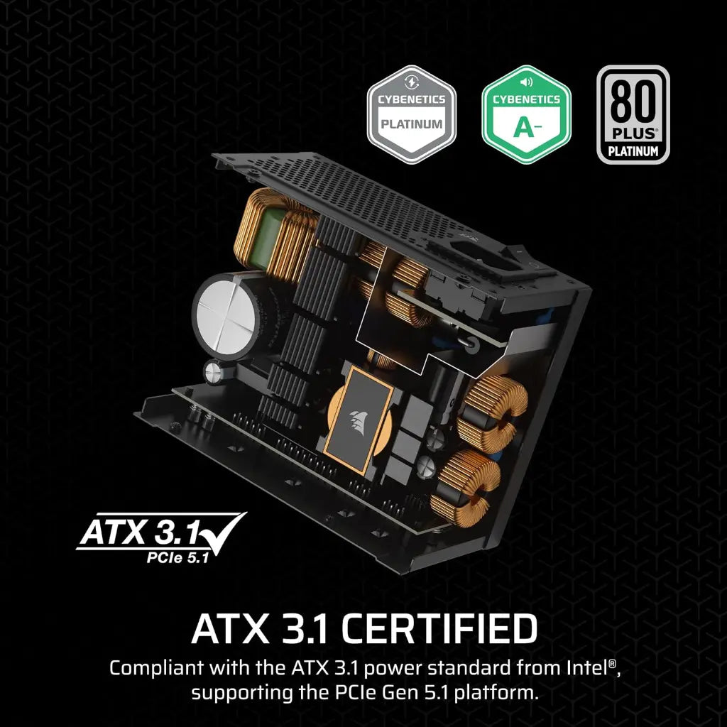 Corsair SF850 850W 80 Plus Platinum Fully Modular SFX Power Supply - High-Performance Compact PSU