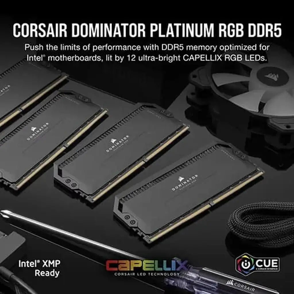 Corsair Dominator Platinum RGB 64GB (2x32GB) DDR5 6000MHz CL30 High-Performance Gaming Desktop Memory Kit