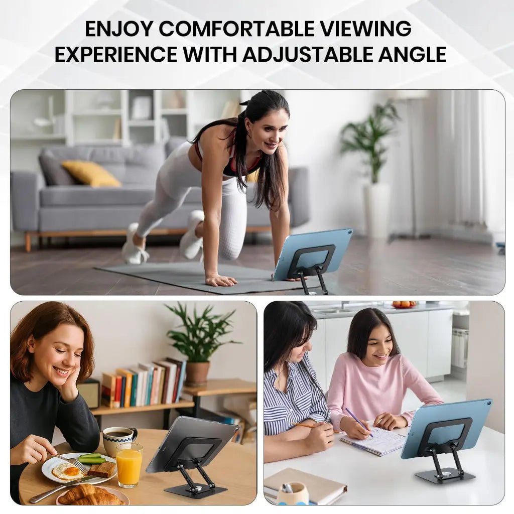 Portronics My Buddy A1 360-Degree Rotating Metal Stand for Tablets and Smartphones