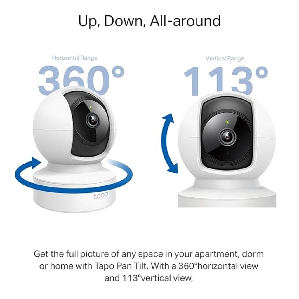 TP-Link Tapo C212 Pan/Tilt 2K 3MP Indoor Wi-Fi Security Camera with Motion Tracking and Night Vision