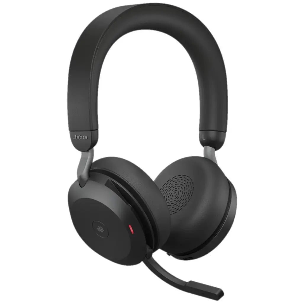 Jabra Evolve2 75 MS Stereo Wireless Bluetooth Headset with Advanced Active Noise Cancellation and USB-C Charging Stand