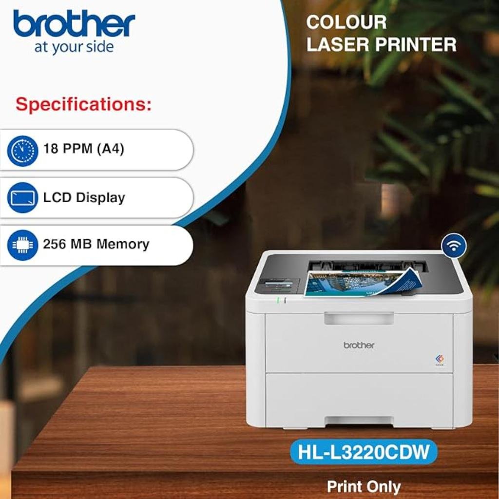 Brother HL-L3220CDW Compact Wireless Color Laser Printer with Automatic Duplex Printing