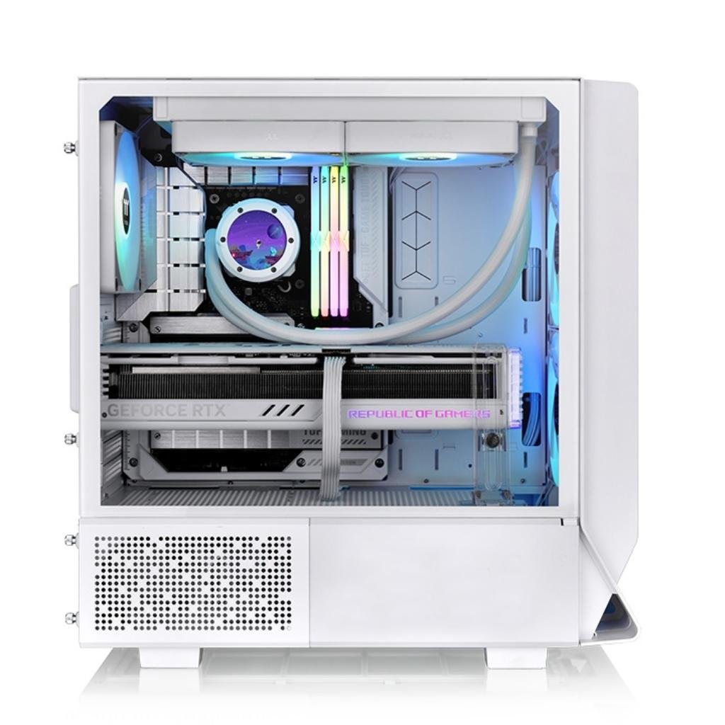 Thermaltake Ceres 330 TG ARGB Snow ATX Mid Tower Tempered Glass PC Case with Pre-Installed Fans