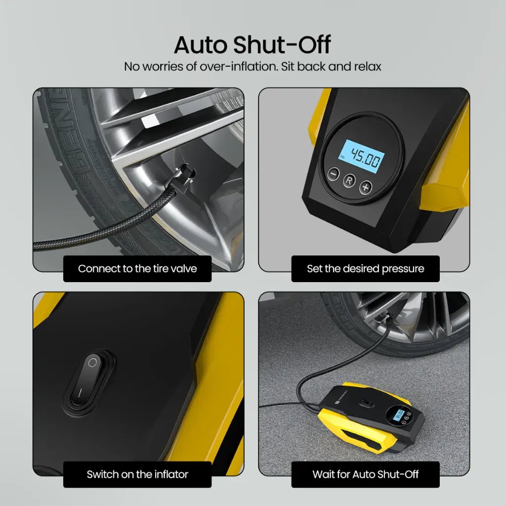 Portronics Vayu Lite POR 2006 Portable 150 PSI Digital Tyre Inflator with Auto Shut Off Feature