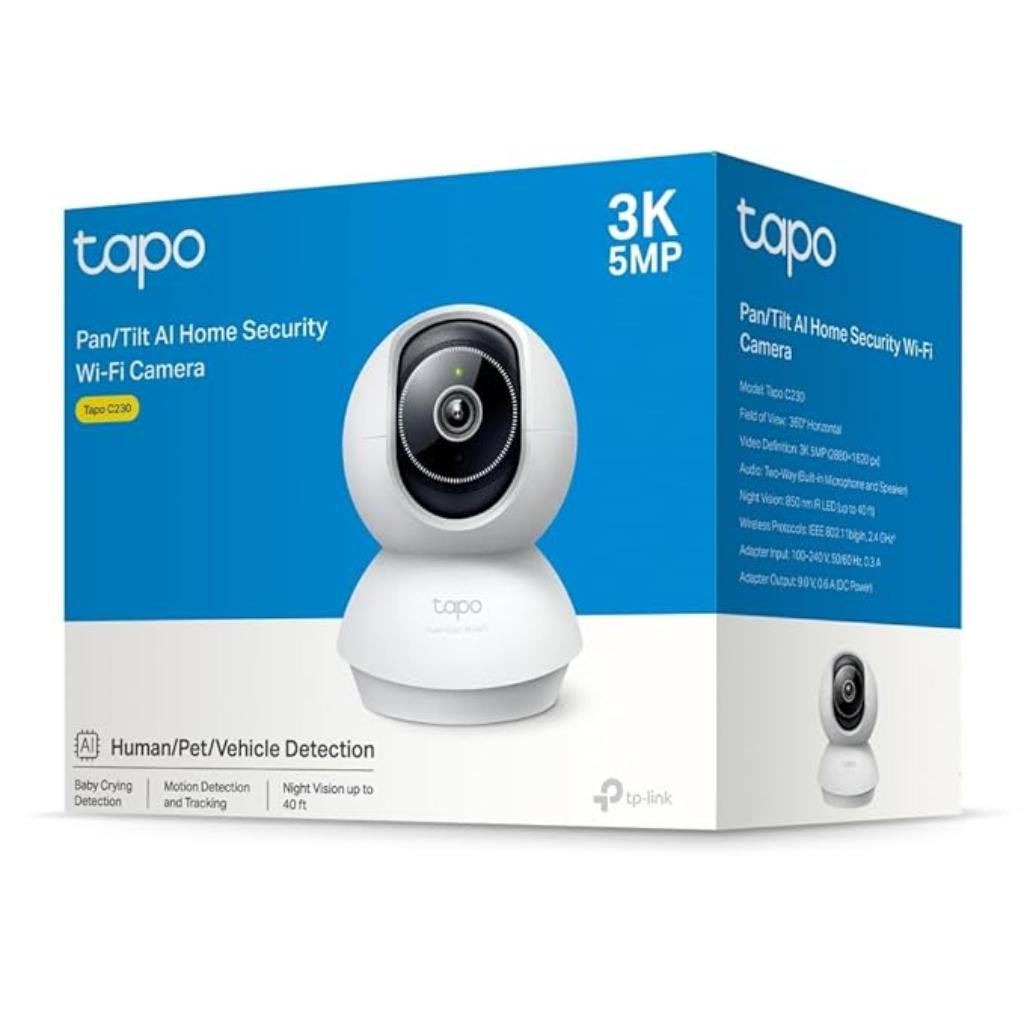 TP-Link Tapo C230 Indoor Pan/Tilt WiFi Security Camera - 5MP 3K Resolution with AI Detection