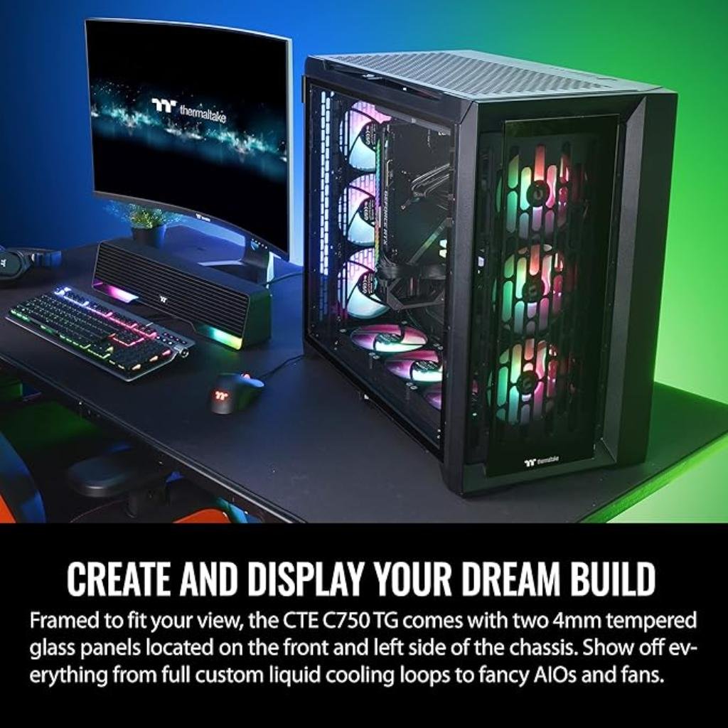 Thermaltake CTE C750 TG ARGB E-ATX Full Tower Tempered Glass High-Airflow PC Gaming Case