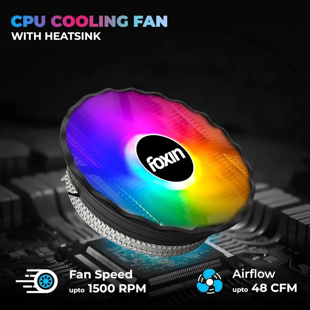 Foxin FCF 002 120mm RGB CPU Cooling Fan with Hydramatic Bearing - High Performance Silent Cooler