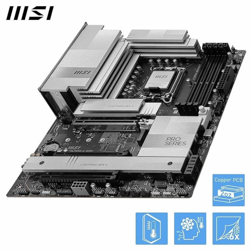 MSI PRO Z890-A WIFI Intel LGA 1851 DDR5 Full-ATX Motherboard with WiFi 7