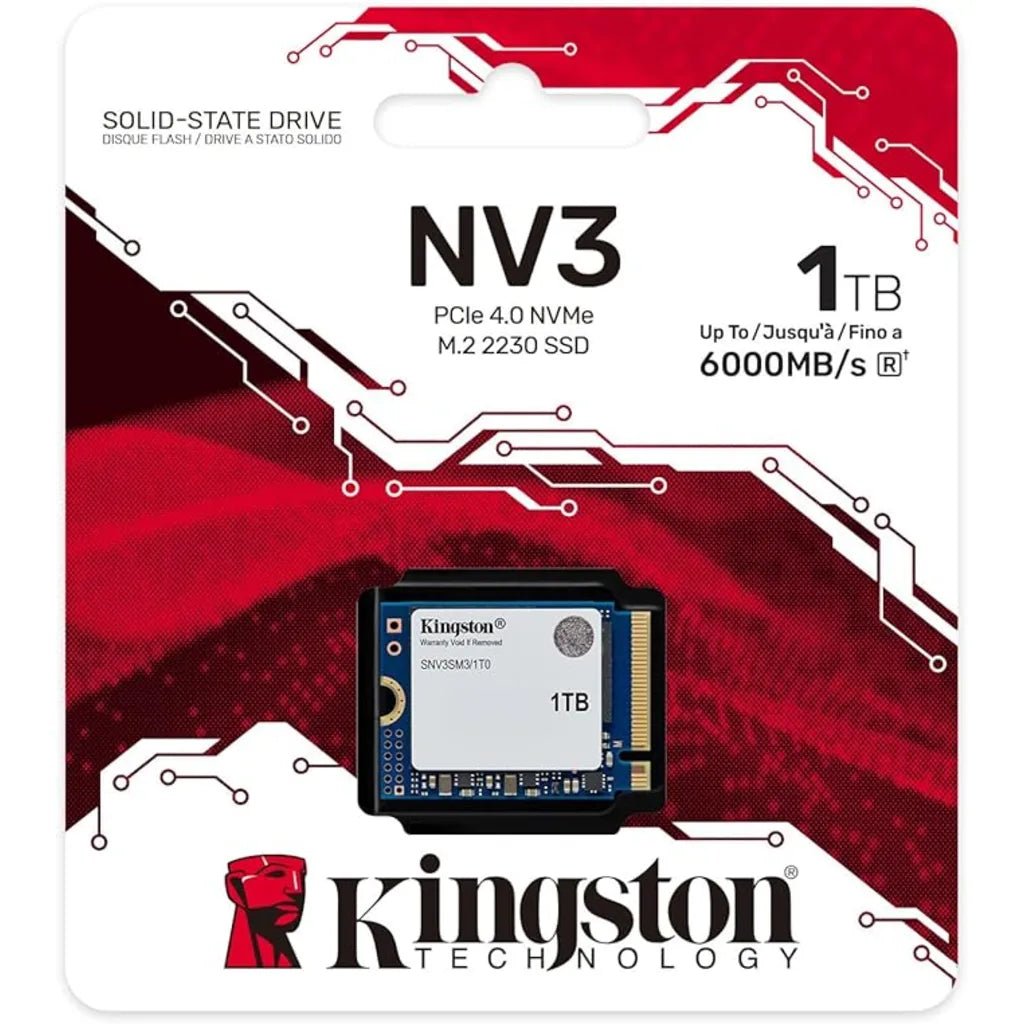 Kingston NV3 1TB M.2 2230 PCIe 4.0 NVMe Internal Solid State Drive