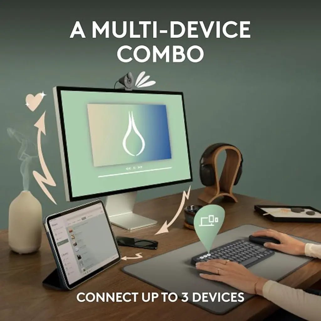 Logitech Pebble 2 Wireless Bluetooth Keyboard and Mouse Combo with Logi Bolt Receiver