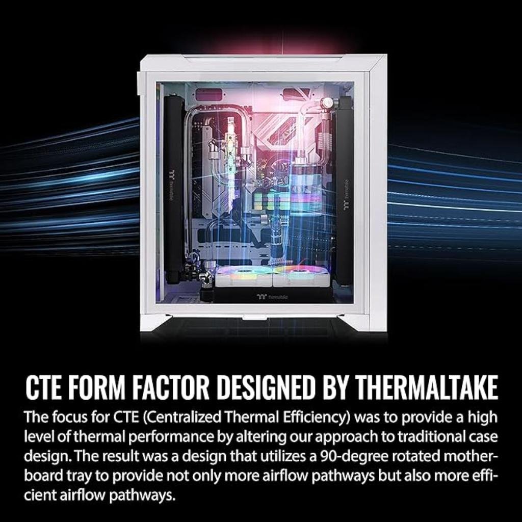Thermaltake CTE C700 ARGB Snow Mid Tower Computer Case - High Airflow ATX Chassis