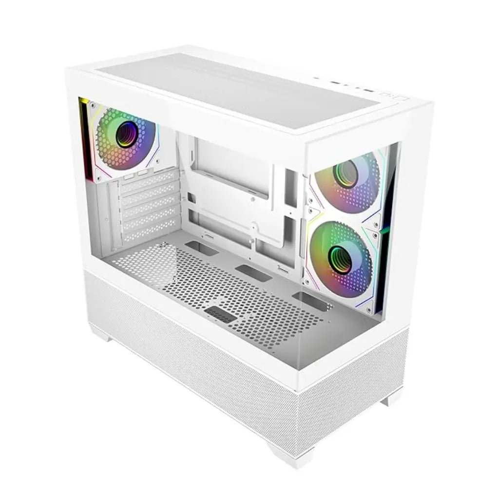 Cooler Master Elite 490 mATX Mid-Tower Computer Case with Dual Tempered Glass Panels - White