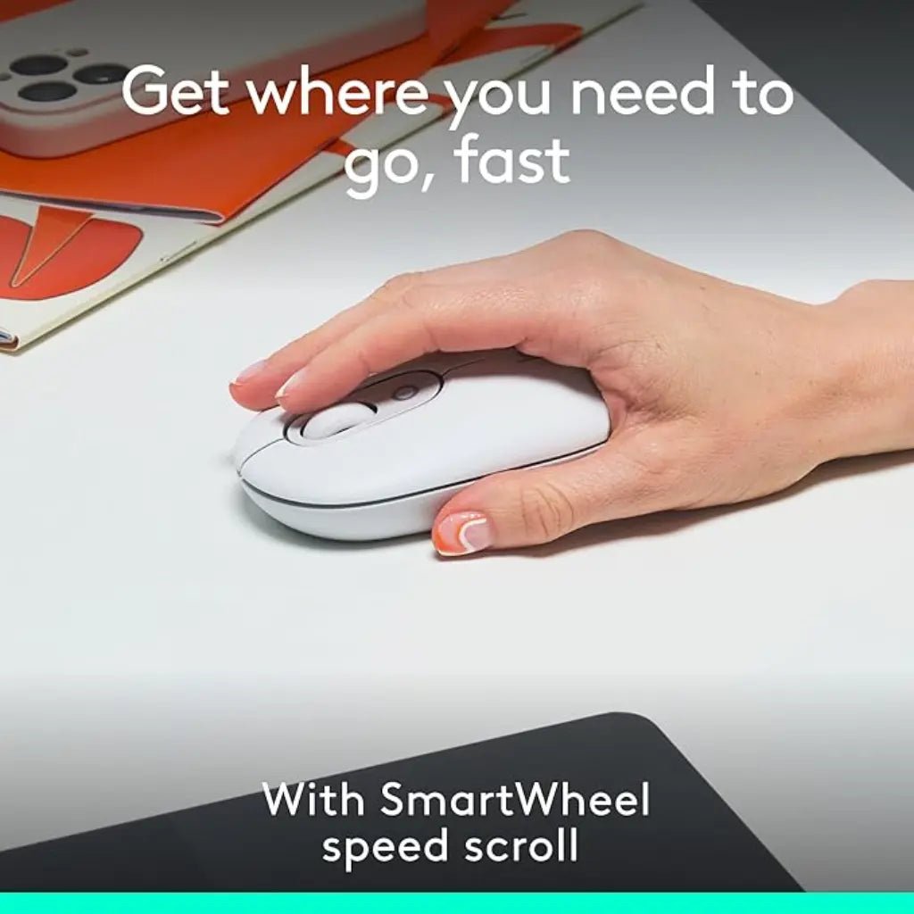 Logitech POP Multi-Device Bluetooth Wireless Mouse with Customizable Emoji Button - Off White