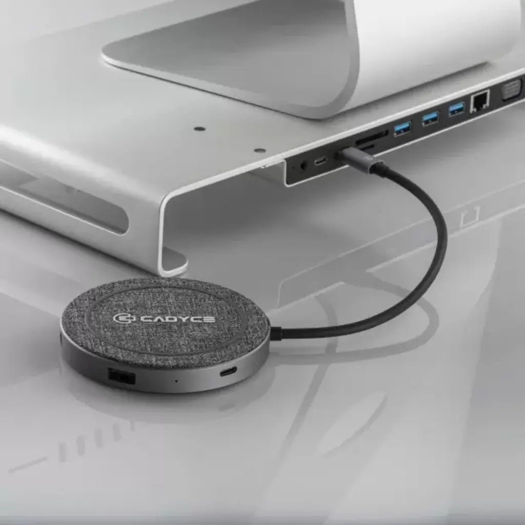Cadyce CA-WCHP USB-C Multi-Port Docking Station with Integrated Qi Wireless Charging Pad