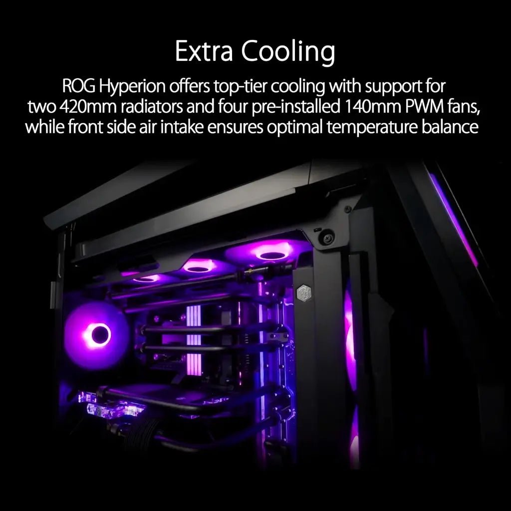 ASUS ROG Hyperion GR701 E-ATX Full Tower Gaming Case with Tempered Glass Panels - Black