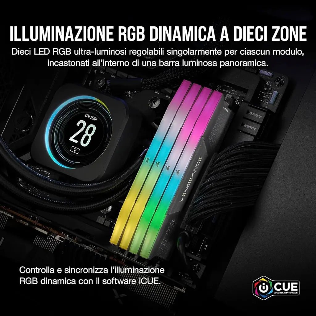 Corsair Vengeance RGB 96GB (2x48GB) DDR5 6000MHz CL36 High-Performance Gaming Desktop Memory Kit