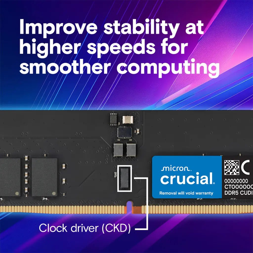 Crucial 128GB (2x64GB) DDR5 6400MHz CL52 CUDIMM Desktop Memory Kit