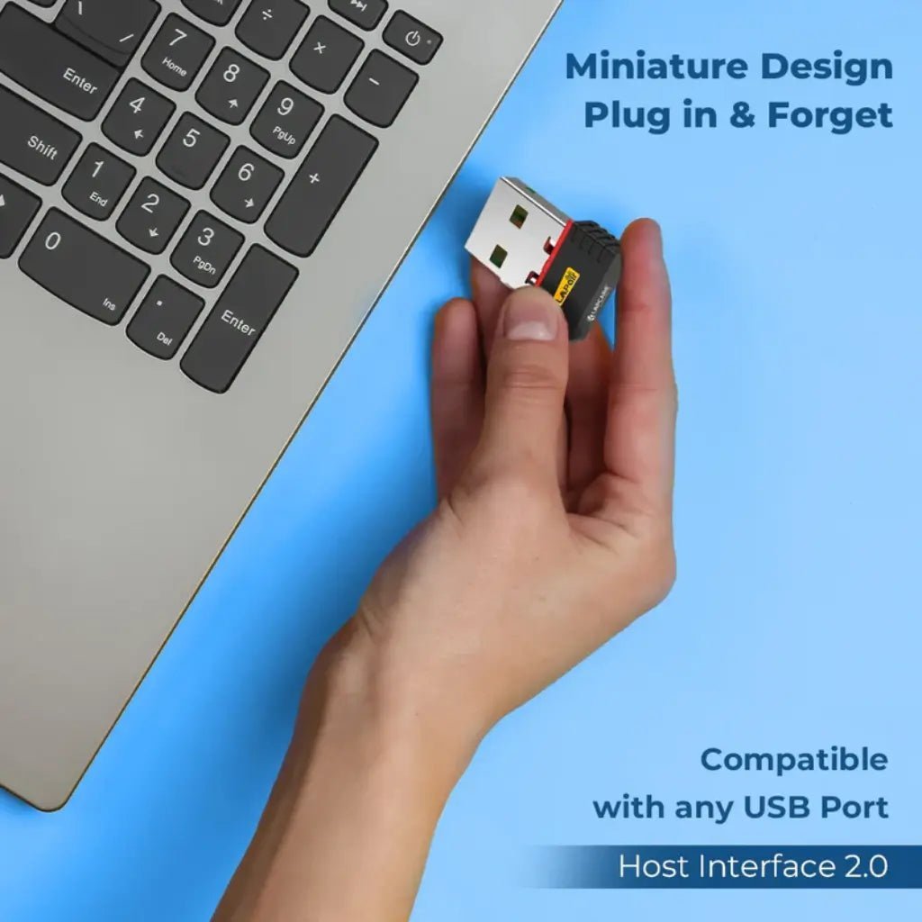 Lapcare 150Mbps Nano USB 2.0 Wireless WiFi Adapter (LWD-150) - Plug and Play