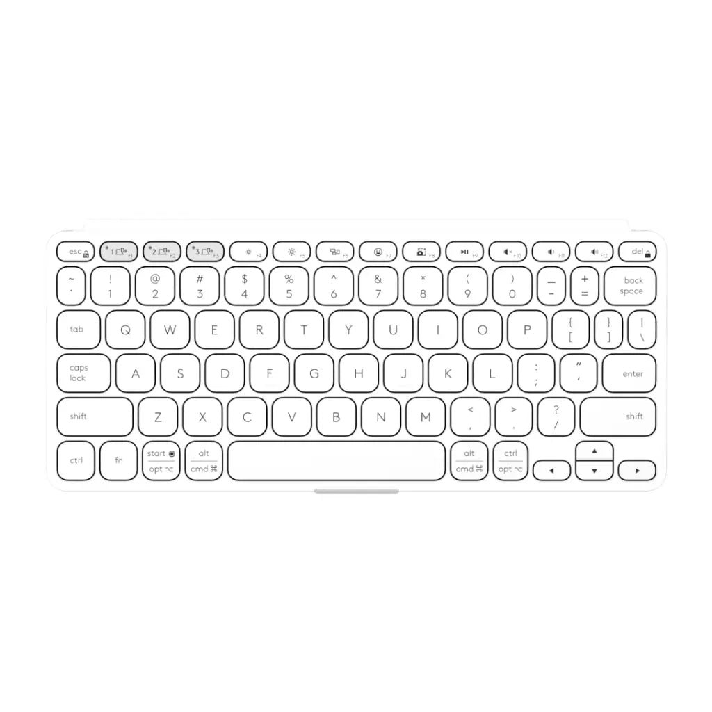 Logitech Keys-To-Go 2 Ultra-Portable Universal Wireless Bluetooth Keyboard with Protective Cover - Pale Grey