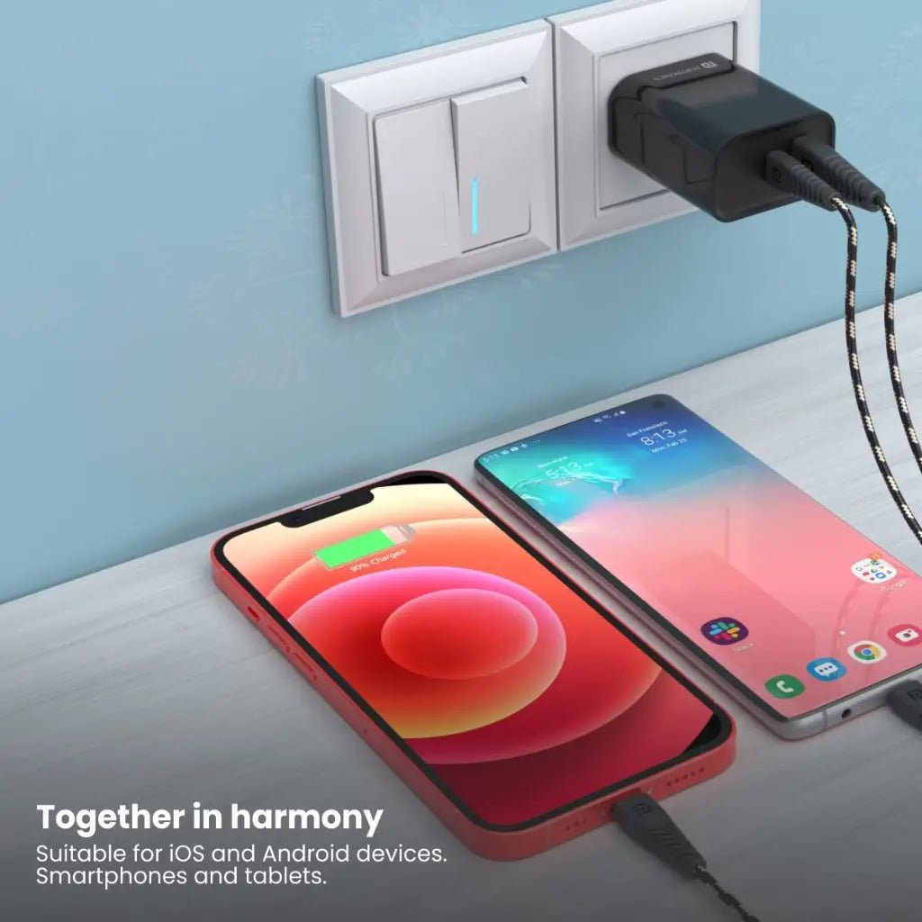 Portronics Adapto 45 (POR 1445) 20W Dual Port Fast Charger with USB-C and USB-A Output