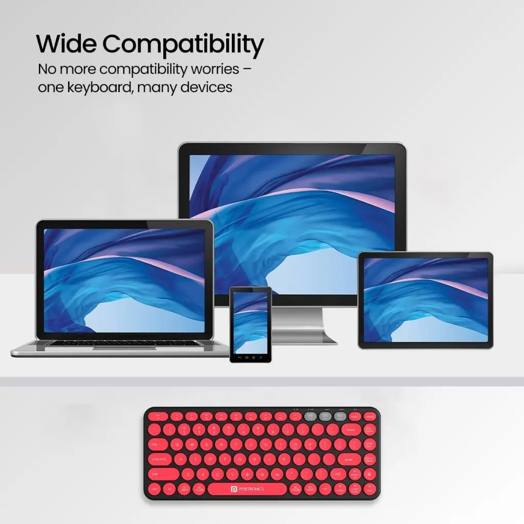 Portronics Bubble 2.0 POR 347 Wireless Keyboard with Bluetooth 5.3 and 2.4GHz Dual Mode Connectivity