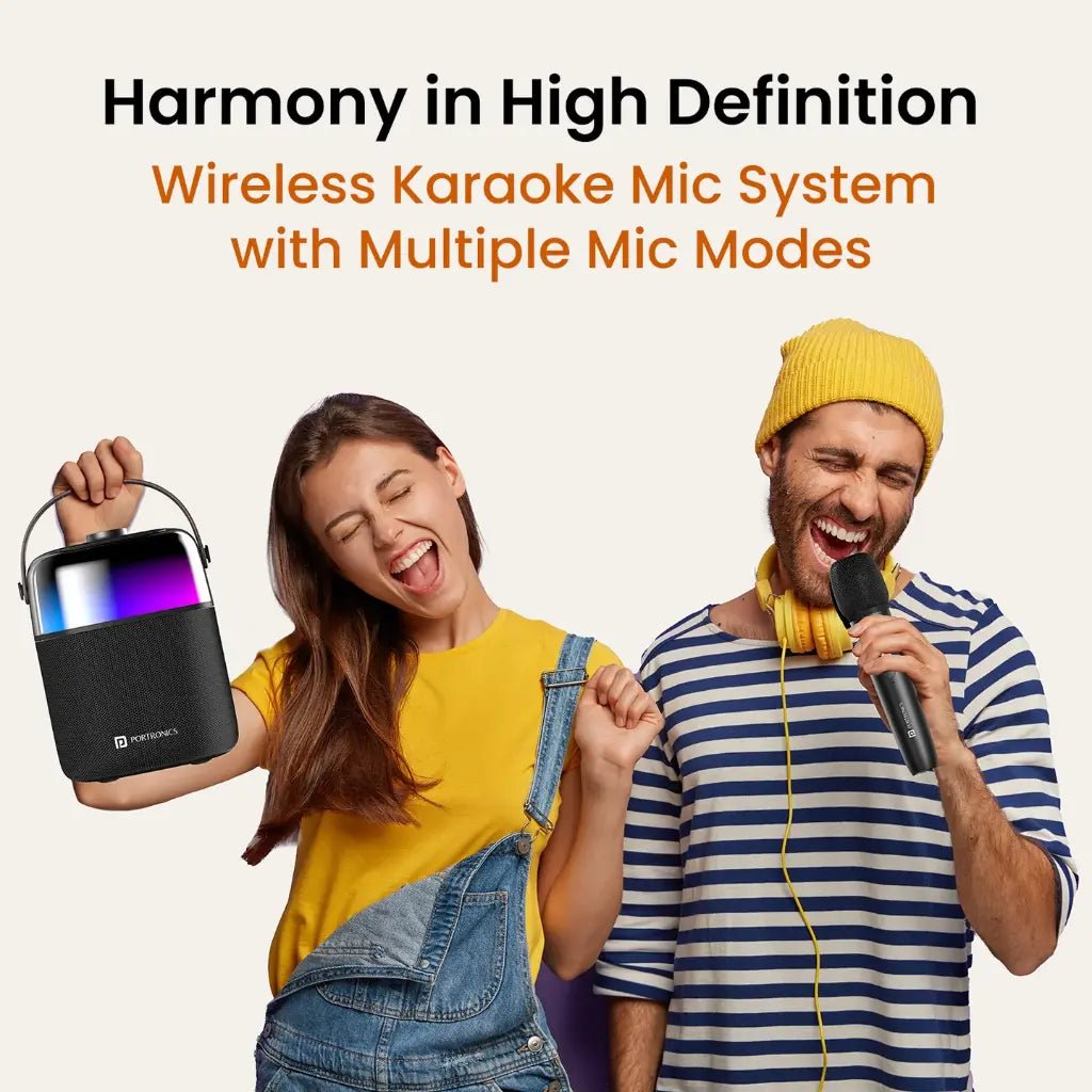 Portronics Dash 4 (POR 2036) 50W Bluetooth 5.3 Wireless Party Speaker with Karaoke Mic and RGB LED Lights
