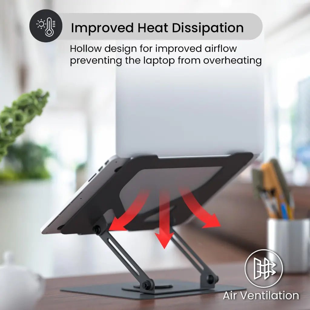 Portronics My Buddy K11 Foldable Laptop Stand with 360-Degree Rotation and Adjustable Height