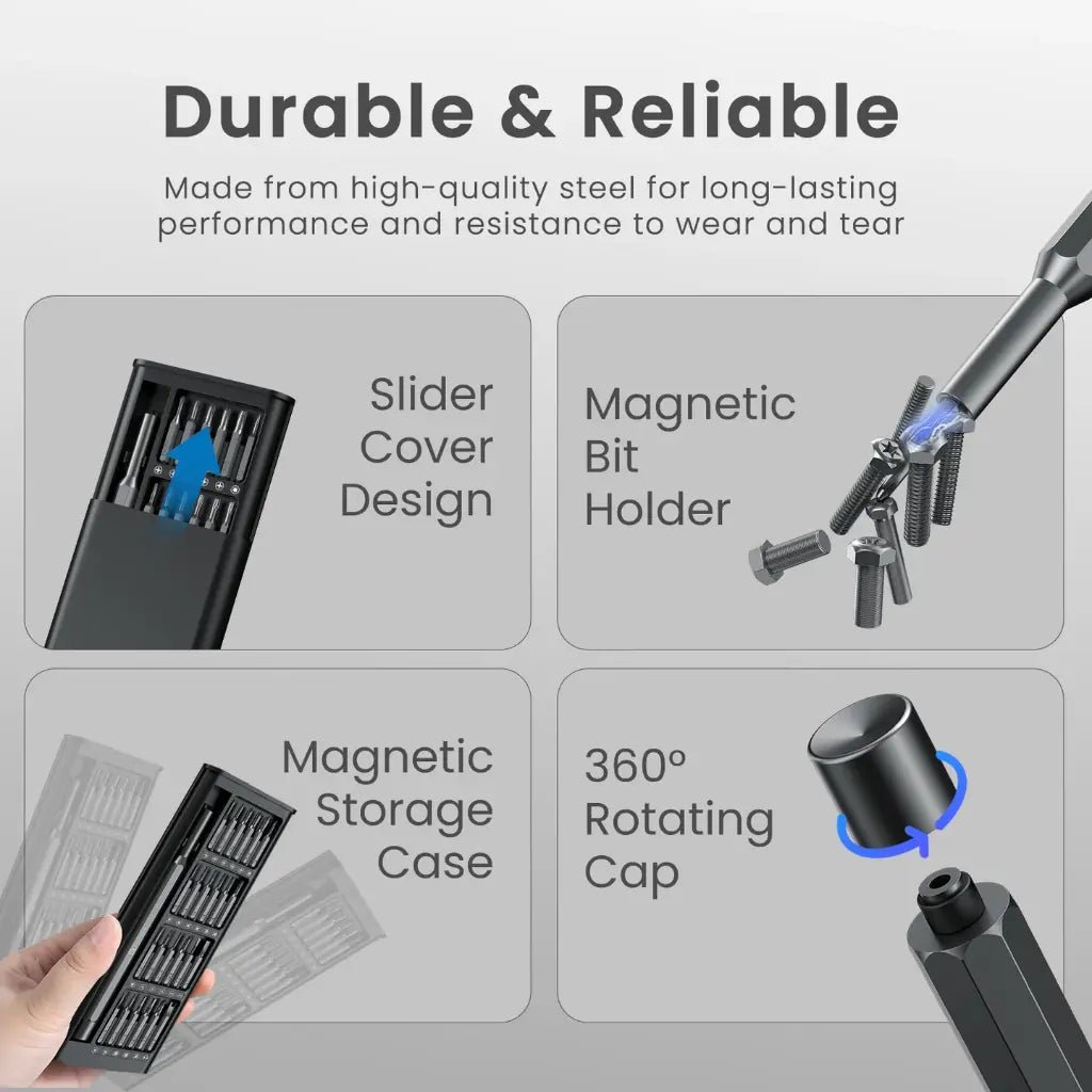 Portronics Bit Box 24-in-1 Precision Magnetic Screwdriver Repair Tool Kit