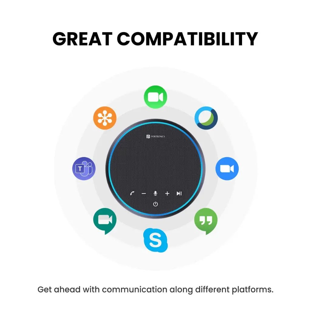 Portronics Talk One POR 1386 Portable Bluetooth 5.1 Conference Speaker with 360-Degree Omnidirectional Voice Coverage